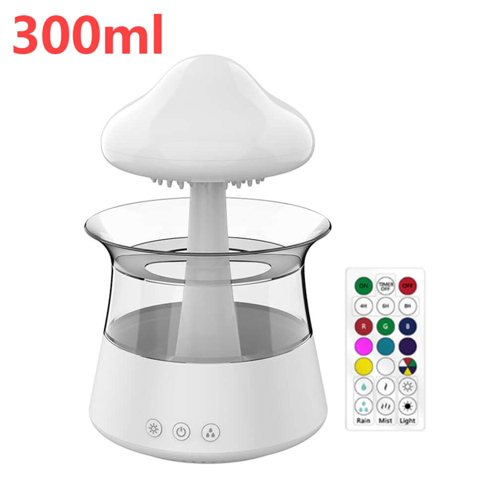 White Mushroom Rain Humidifier with remote 300ml