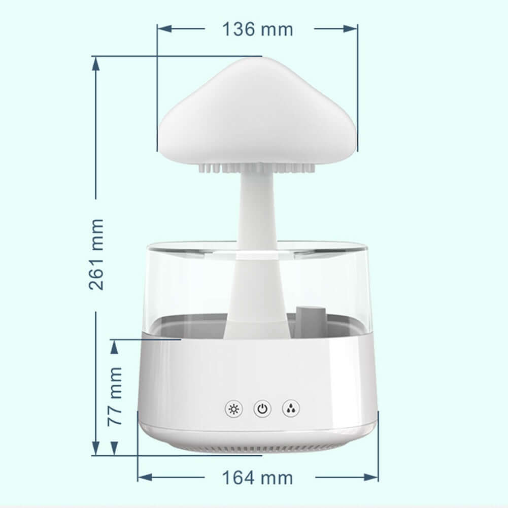 White Mushroom Rain Humidifier lamp
